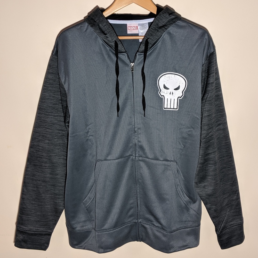 Official Marvel Punisher Zip Hoodie - Lrg